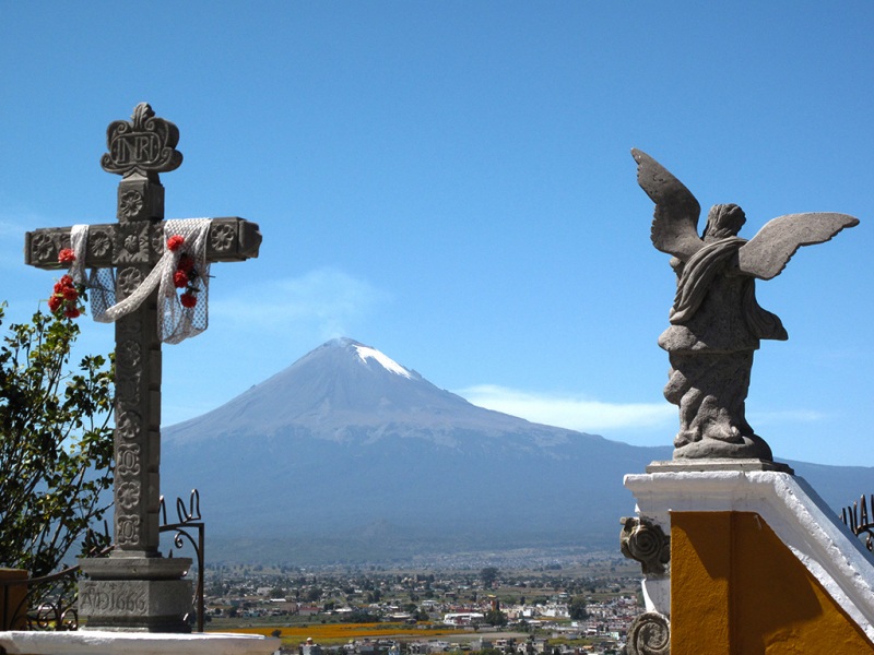 Popocatepetl seen from Cholula